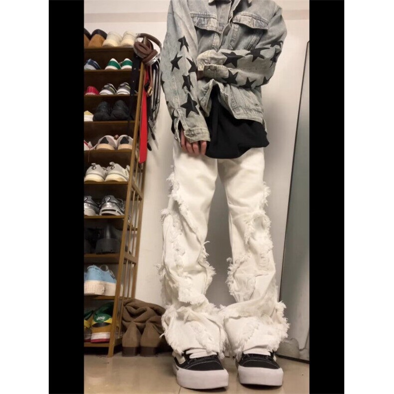 【有货】DK1056-P55美式高街vibe结构设计毛边牛仔裤男高级感长裤,男装牛仔裤,星座603-2