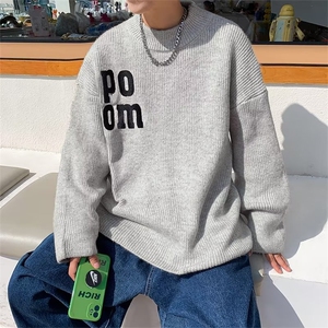 情侣装毛衣秋冬季oversize针织衫韩版内搭打底上衣男 M1297-P45图片