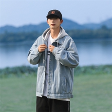 大货2024秋季连帽牛仔夹克男女百搭外套宽松大码上衣JK780-P75，男装夹克，星座1103-3