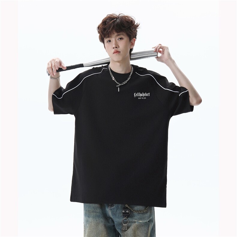 索罗娜面料高品质冰感抗皱设计感白墨短袖T恤MZT171-P30,男装T恤,电商A426-1(原A430-1)