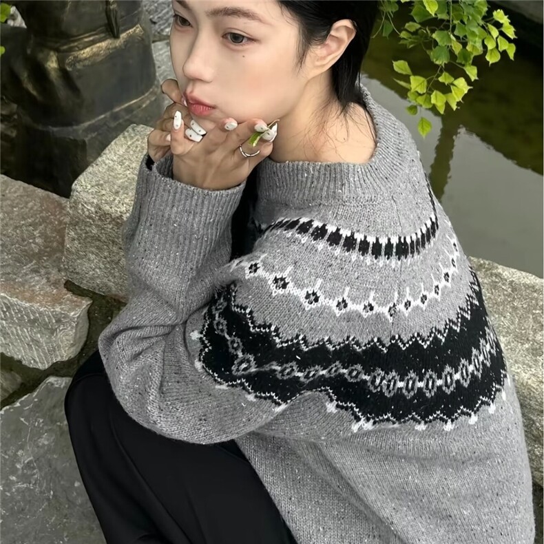 2025年冬季新款美式开衫毛衣男女装情侣慵懒松弛针织衫外套潮气质,男装针织衫/毛衣,星座506A