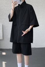 特批P50无差价夏季轻薄冰丝垂感立领男大码户外运动两件套TZ5584，男装休闲套装，电商A001