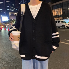 秋季针织开衫潮流毛衣ins港风宽松外套春秋款休闲百搭M130-P47，男装针织衫/毛衣，星座512-4