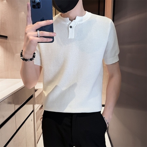 针织短袖V领Polo薄款波罗纹77090-P55图片