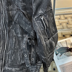 新款美式水洗重工做旧高级感痞帅短款牛仔外套男宽松潮牌牛仔夹克，男装工装外套，星座1210-1