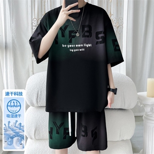 2025 夏季新款 旋律风车大码冰丝短袖T恤套装M-5X HQ25572-P60图片