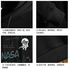 WY2187-P35加绒款-P40纯棉连帽卫衣男大码运动帽衫宽松薄砖墙，男装卫衣，电商A040A
