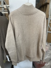 高领35%羊绒毛衣女秋冬2024新款加厚针织打底衫洋气宽松，女装羊绒衫，以美红杉羊绒