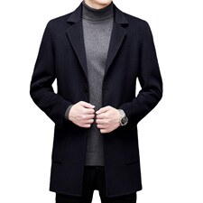 澳洲羊毛大衣男长款西服领中年男士休闲毛呢外套MNSA2291-P480,男装风衣,电商B212（原钱塘6029）