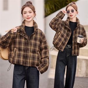 现货白鸭绒2025年冬季立领短款羽绒服外套图片