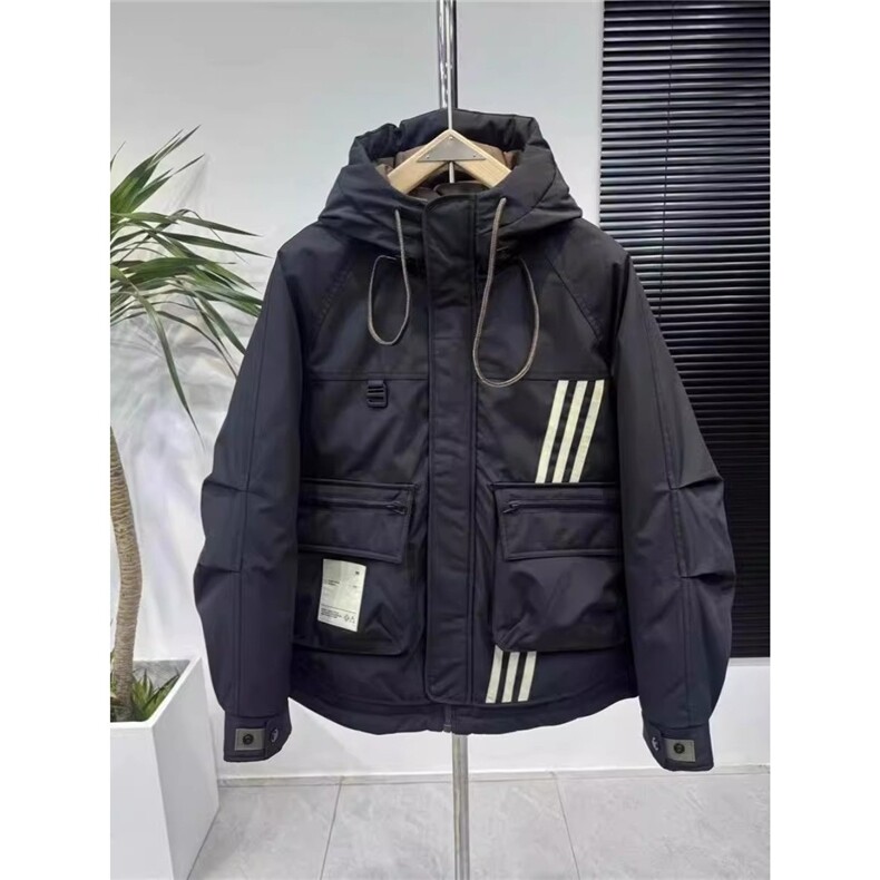 冬条纹设计棉袄冲锋衣男潮牌宽松连帽羽绒棉衣保暖外套TT5003P97,男装夹克,星座1013-5