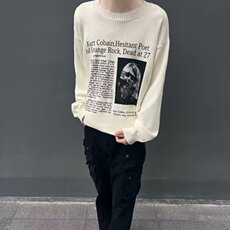 秋冬日系复古圆领毛衣套头男女美式慵懒保暖休闲宽松针织外套潮，男装针织衫/毛衣，星座506A