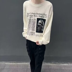 秋冬日系复古圆领毛衣套头男女美式慵懒保暖休闲宽松针织外套潮图片