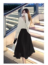 米白色半身裙纱裙2025春夏伞裙仙女a字裙高腰显瘦，女装半身裙，圣旺供货