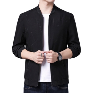 T3102男式2021年春季新款长袖夹克衫薄款外套爸爸装夹克P60图片
