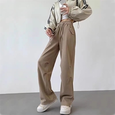 AK2429-P50灰色工装裤子女纯色春秋新款高腰显瘦宽松休闲卫裤女，女装休闲裤，星座617A-2