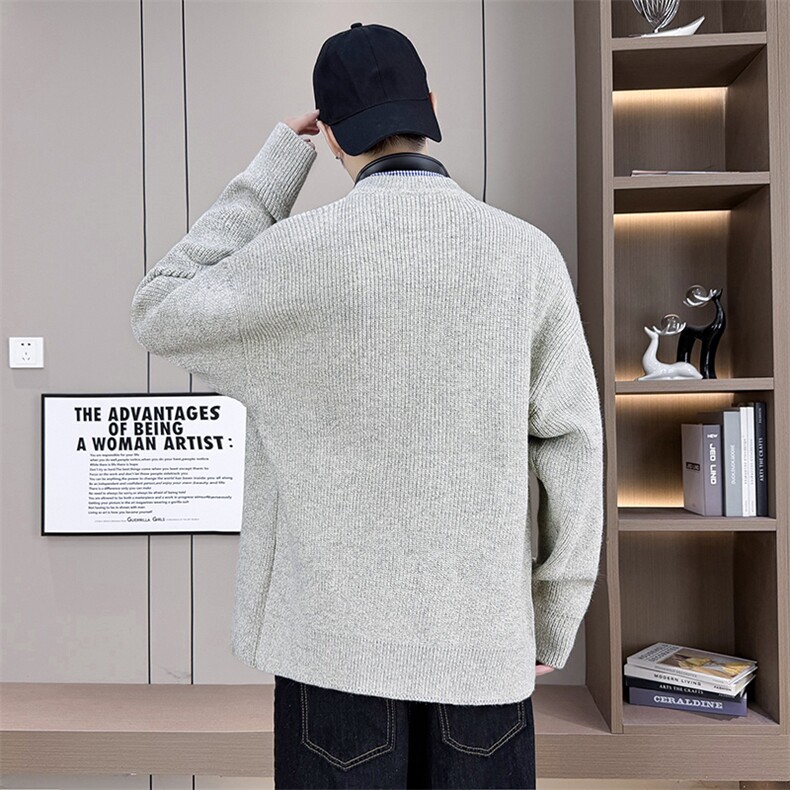 8752-P802025年秋季新款休闲针织开衫男外套长袖毛衣,男装针织衫/毛衣,电商A113