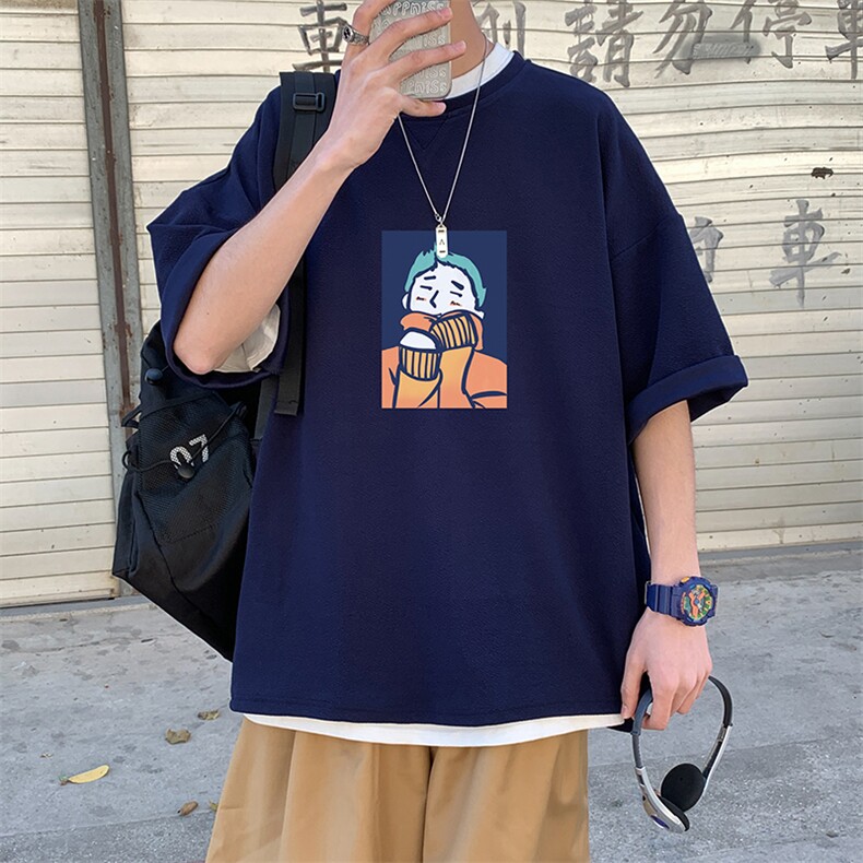 Q11042-P30春夏季七分袖t恤男大码五分袖男短袖中袖,男装T恤,电商A040