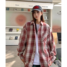 港风衬衫高级感设计耐磨格子衬衫休闲百搭MD-H511-特批43控69，男装衬衫，星座717