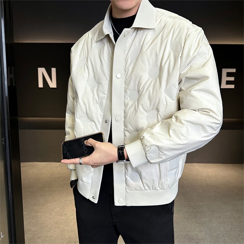 冬季新款男士翻领高工艺压皱轻薄款羽绒服【标50绒】,男装羽绒服,星座414（原B263）