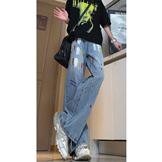 女装类目《现货主推》喷油漆个性裤子GXX19-P65控88，女装牛仔裤，电商C303A