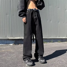 美式高街牛仔裤男韩版潮暗黑个性2024冬季新款ins长裤RK1360-P37，男装牛仔裤，星座412-3