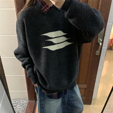 美式时尚高街圆领软糯套头毛衣女秋冬季慵懒风加厚针织上衣，女装针织衫/毛衣，星座506A