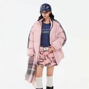 ！冬季条纹五防立领加绒加厚棉衣情侣撞色棉服外套MY7777-P68图片