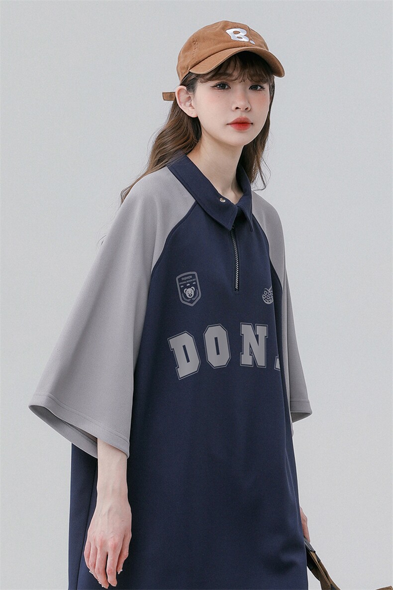 中性风23新款夏季时尚百搭翻领印花宽松潮流短袖T恤DT464P45控68,男装T恤,A247A