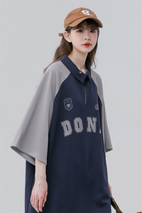 中性风23新款夏季时尚百搭翻领印花宽松潮流短袖T恤DT464P45控68图片