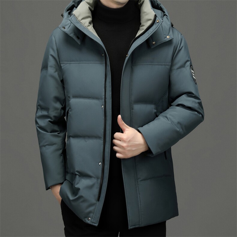 冬季2023新款男士可拆卸帽羽绒服中年加厚男装休闲鹅绒保暖外套,男装羽绒服,电商B212（原钱塘6029）