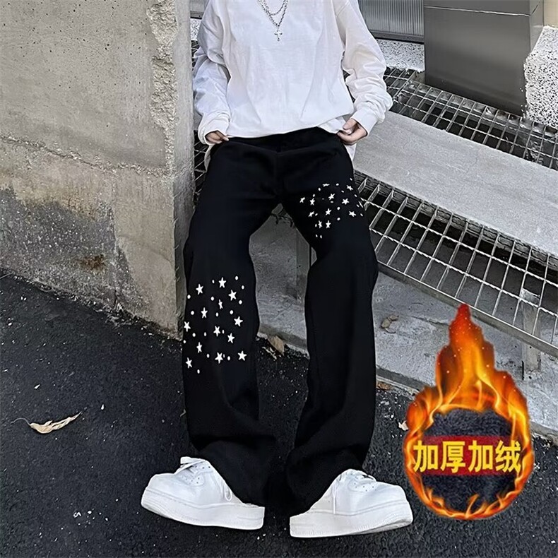 休闲牛仔裤慵懒冬季潮男潮流时尚潮加绒加厚G123加绒P45常规38图片