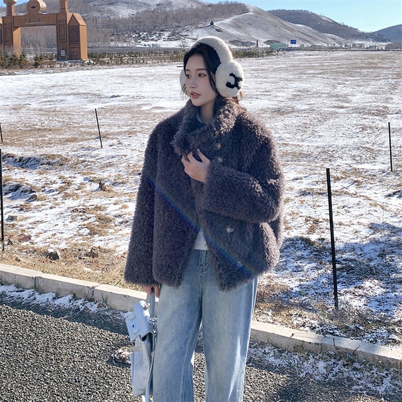 现货法式温柔小香风羊羔毛短外套女气质2C206-L59-P215-K318,女装棉衣/棉服,2C206