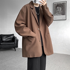8XL-M肌理感西服美式休闲西装外套男复古痞帅高级感衣服XF002P85，男装西服套装，电商B312