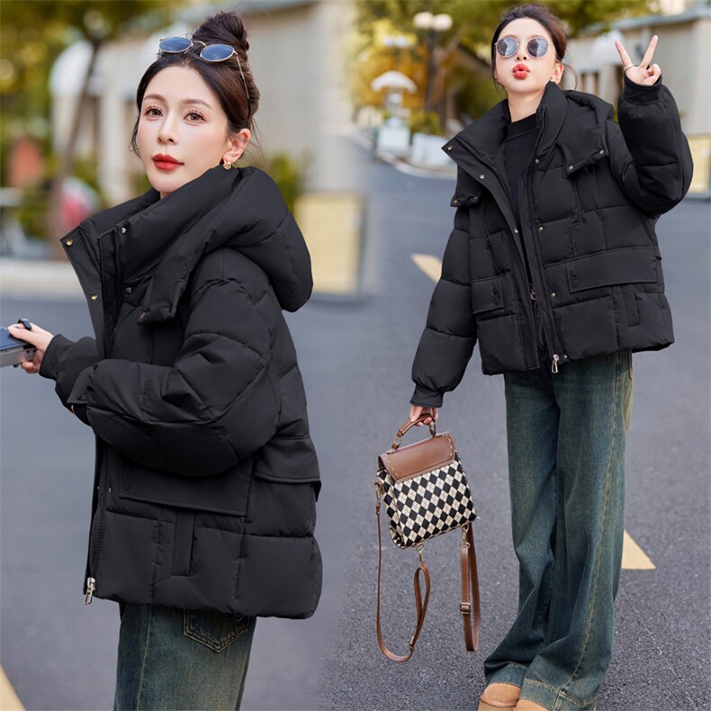 时尚保暖女款棉服冬季新款面包服宽松显瘦羽绒棉外套,女装棉衣/棉服,利佳可人