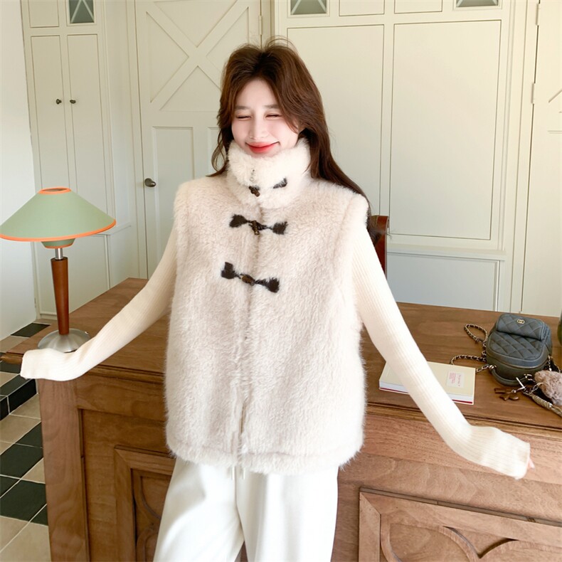 【新款】皮毛一体羊羔毛马甲外套2C131-710-P175K258,女装马甲,2C131