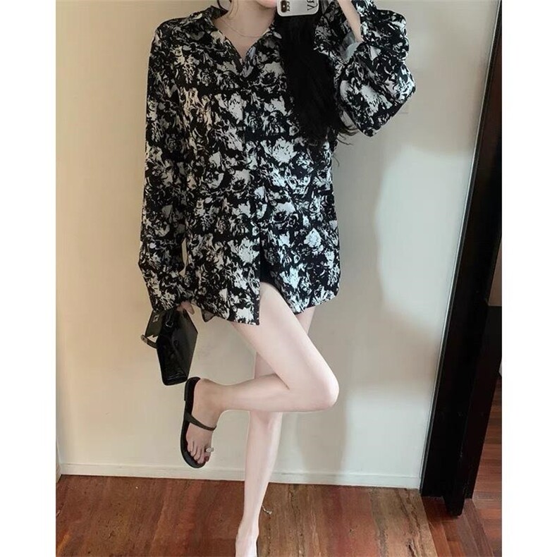 【现货】秋季新款玫瑰花衬衣，其它，色调轩