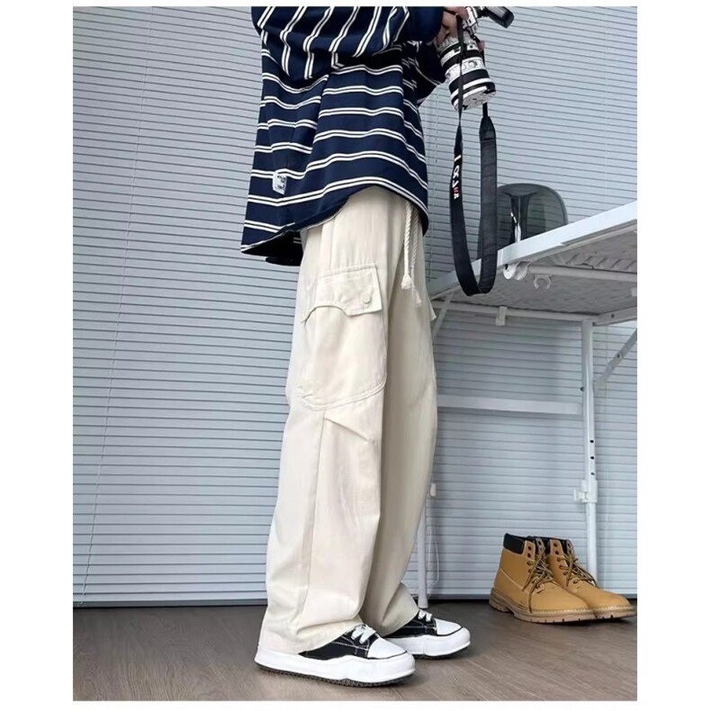 时尚美式工装裤男女阔腿直筒裤百搭嘻哈宽松休闲长裤CA829,男装工装外套,星座516A