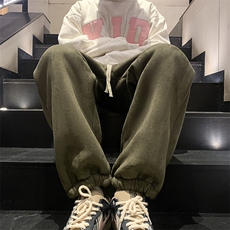 重磅麂皮绒羊羔毛束脚长裤M~5XLXZ604-KP87-P65控78，男装休闲裤，星座604