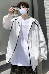 拼接设计冰丝休闲户外运动防晒衣男夏季ins宽松薄款潮流夹克外套图片