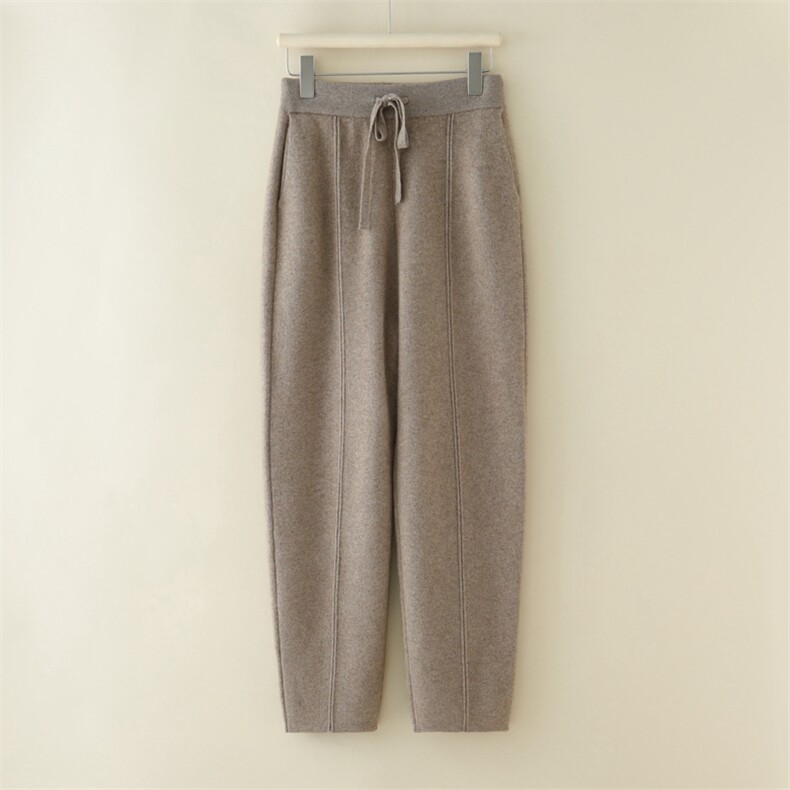 2024秋款高腰显瘦宽松羊绒休闲裤女长裤舒适百搭时尚潮流新品，女装休闲裤，旭友羊绒