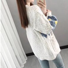 羊毛针织开衫中长款早春2024新款女士外搭毛衣外套披肩春秋羊绒衫，男装针织衫/毛衣，星座506A