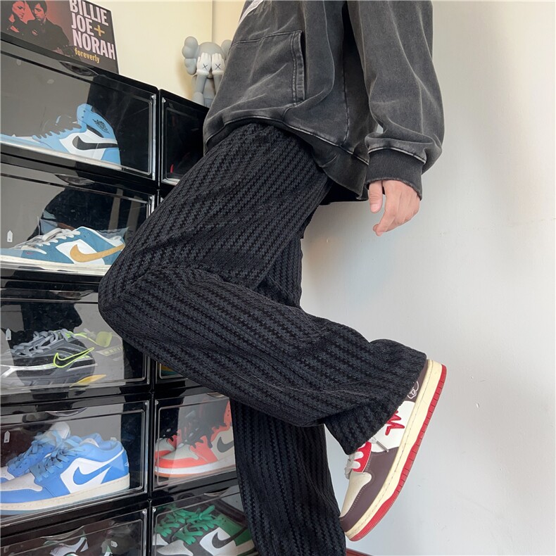 春装新鱼骨纹休闲裤男运动卫裤大码宽松舒适裤子K2581*P30控68,男装休闲裤,星座227-1