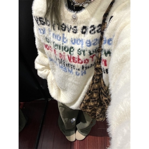【有货】MY582CC-特P55 海马毛字母毛衣男女圆领针织衫外套图片