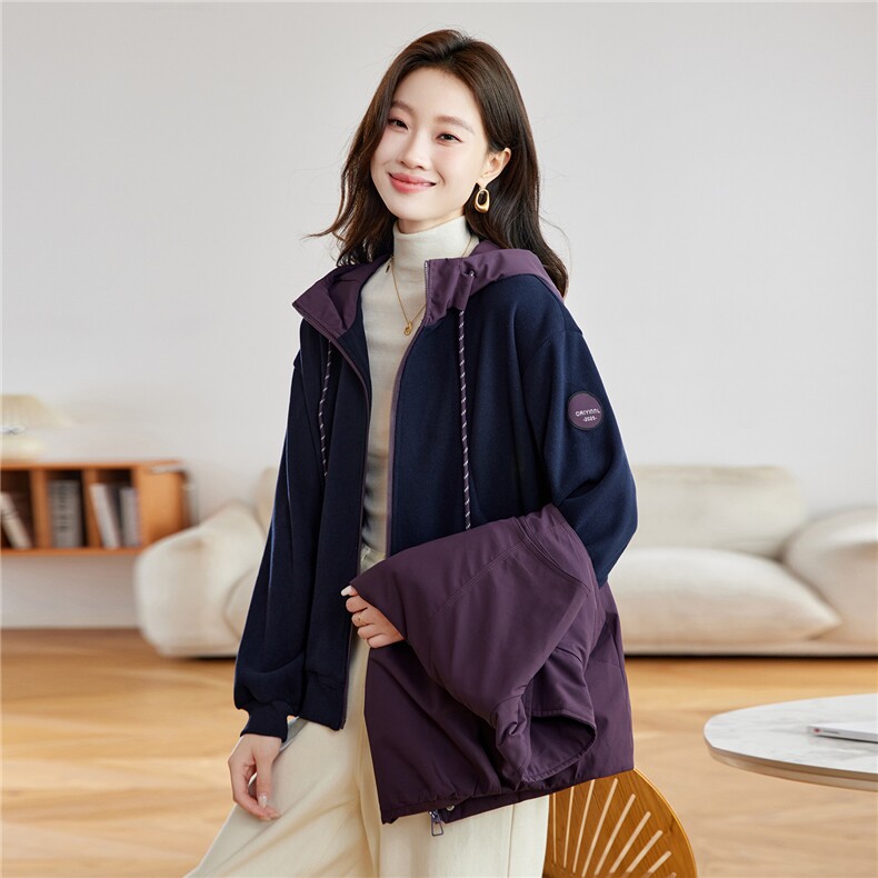 现货！2025冬季新款加棉加厚马甲两件套卫衣,女装棉衣/棉服,慕咨