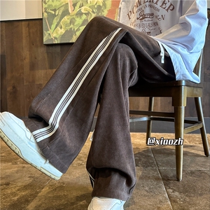 XZ616 秋冬重磅欧棉绒撞色织带拼接破缝休闲长裤 TY1118 P55控68图片