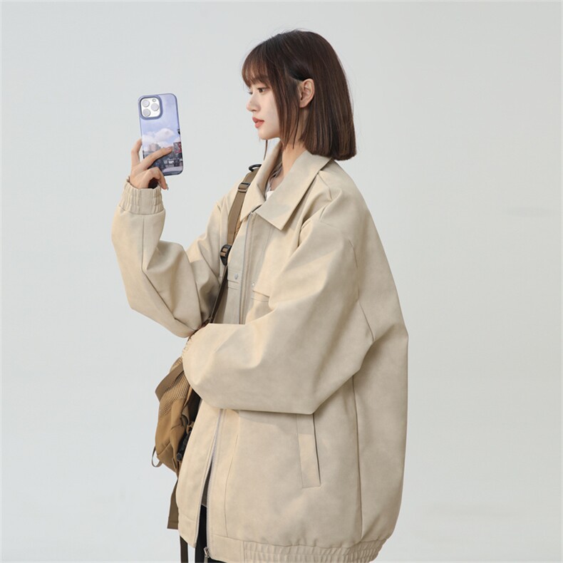 PU皮工装翻领夹克2025秋季痞帅潮流二开外套XZ301b-2-JK2591P75,男装夹克,星座301B-2（原A443-1）