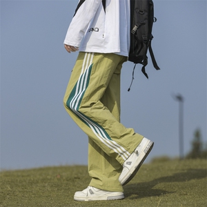 2024年夏季新款港风日系复古塔丝隆拼色直筒休闲裤insZK3569-P40图片