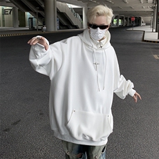 DP5980-P48美式高街十字架卫衣男春秋季宽松机能风穿搭连帽外套，女装短外套，电商C233