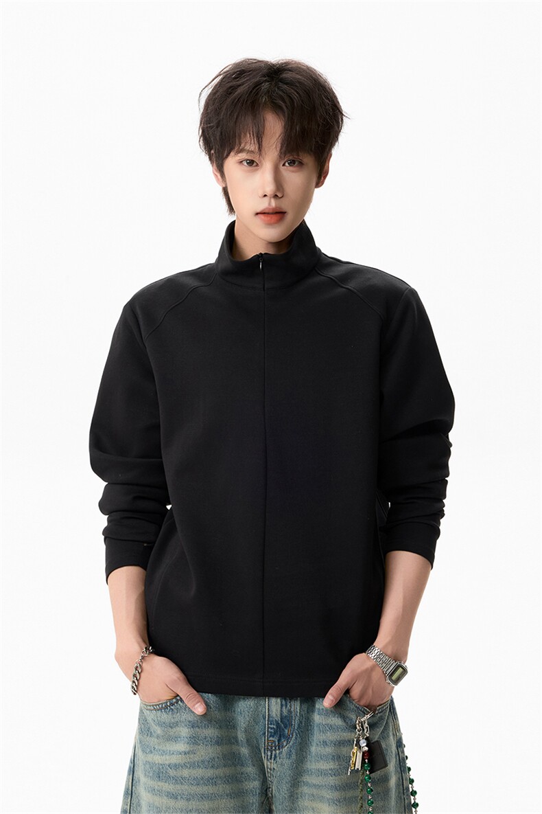 2026春季长袖T恤半拉链美式打底健身训练服C61307-TP2548,男装T恤,电商A102